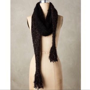 Anthropologie Black Tinselknit scarf